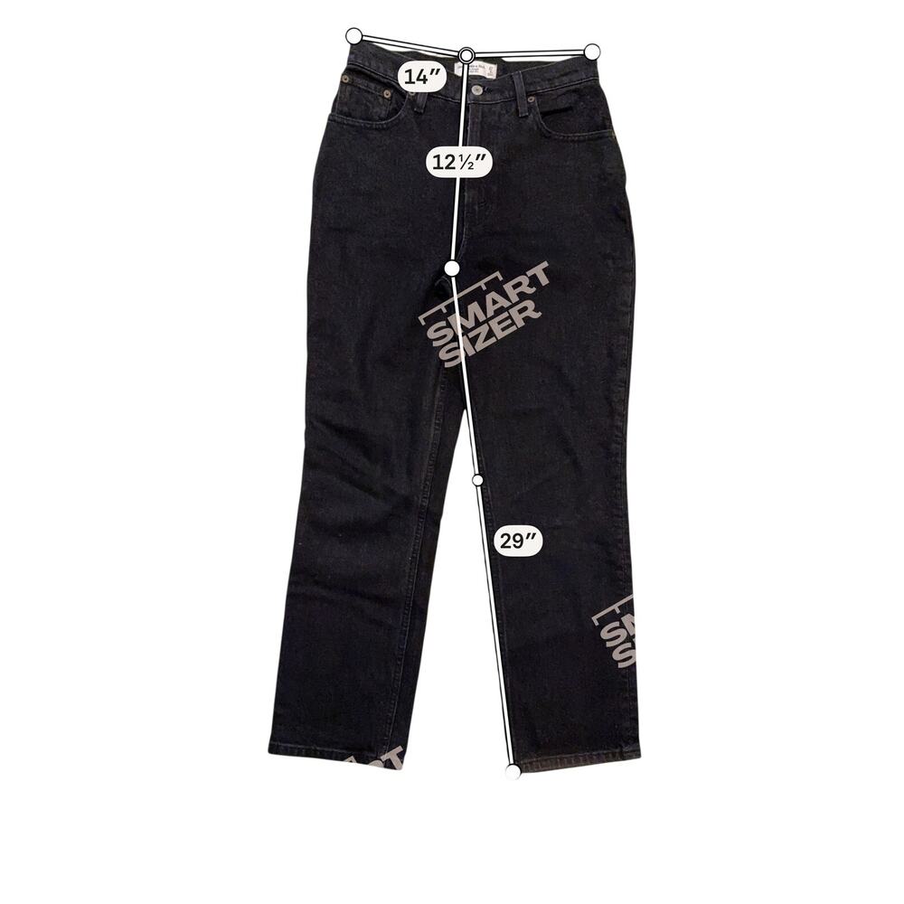 Abercrombie & Fitch Curve Love 90s Straight Jeans Size 4 Short Black Classic - Picture 7 of 7